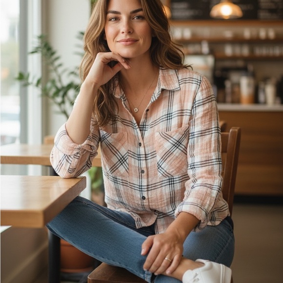 Free People Shirt Behind The Flannel Bandana Print Button Front - Picture 1 of 9